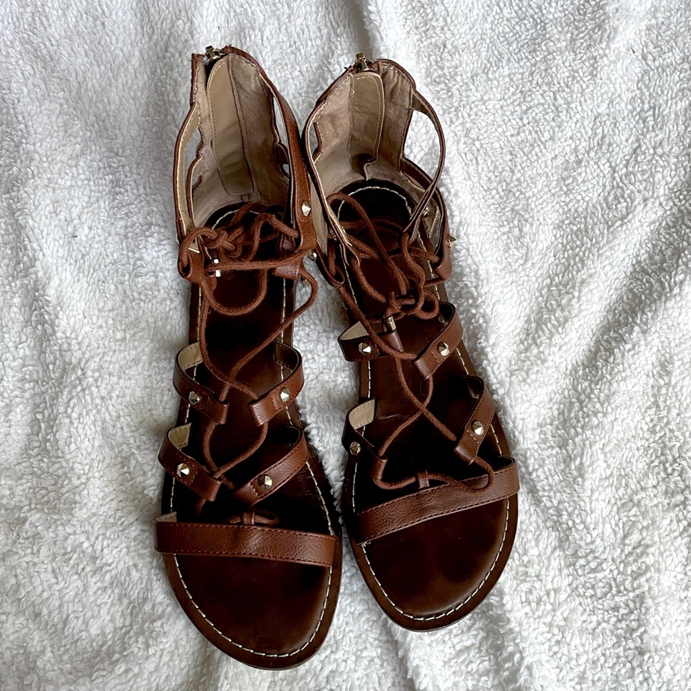 Brown High Ankle Sandals